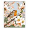 Kismadár a virágzó ágon - számfestő készlet - Számfestő.hu - 40×50cm - Keret nélkül