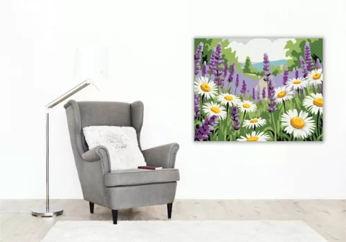 Üde levendulás - számfestő készlet - Számfestő.hu - 50×60cm - Keretre feszítve