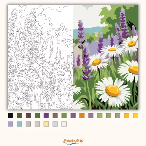 Üde levendulás - számfestő készlet - Számfestő.hu - 60×70cm - Keret nélkül