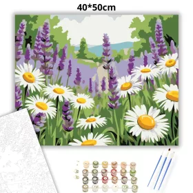 Üde levendulás - számfestő készlet - Számfestő.hu - 40×50cm - Keret nélkül