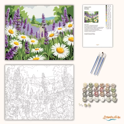 Üde levendulás - számfestő készlet - Számfestő.hu - 40×50cm - Keret nélkül