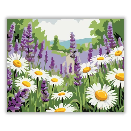Üde levendulás - számfestő készlet - Számfestő.hu - 40×50cm - Keret nélkül