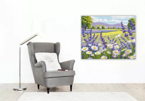 Napsütötte margaréták nyugalma - számfestő készlet - Számfestő.hu - 80×100cm - Keret nélkül