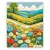 Üde virágmező - számfestő készlet - Számfestő.hu - 50×60cm - Keretre feszítve