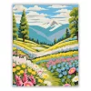Virágos hegyi ösvény - számfestő készlet - Számfestő.hu - 80×100cm - Keret nélkül
