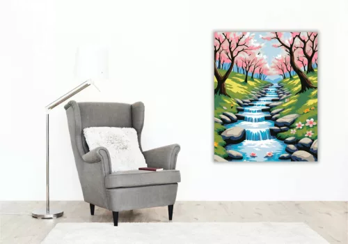 Csordogáló patak - számfestő készlet - Számfestő.hu - 40×50cm - Keret nélkül