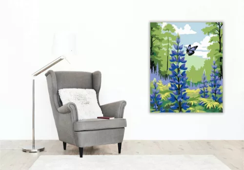 Tavaszi csillagfürt - számfestő készlet - Számfestő.hu - 80×100cm - Keret nélkül