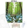 Napfényes erdei fahíd - számfestő készlet - Számfestő.hu - 60×70cm - Keretre feszítve