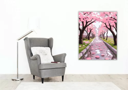 Tavaszi sziromeső - számfestő készlet - Számfestő.hu - 40×50cm - Keret nélkül