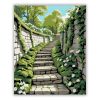 Tavaszi kőlépcső csendje - számfestő készlet - Számfestő.hu - 80×100cm - Keret nélkül