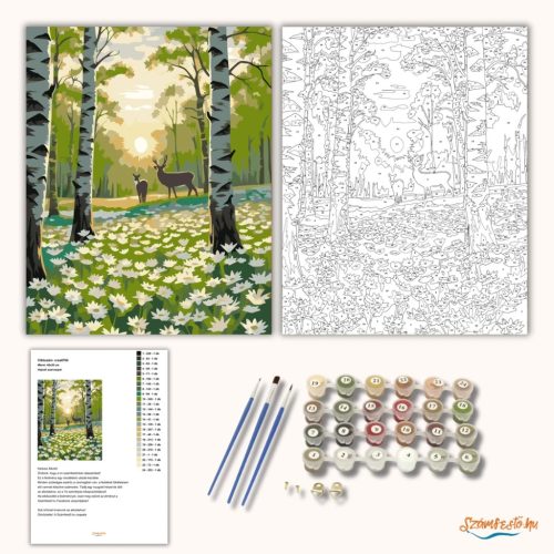 Hajnali szarvaspár - számfestő készlet - Számfestő.hu - 50×60cm - Keretre feszítve