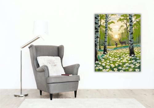 Hajnali szarvaspár - számfestő készlet - Számfestő.hu - 60×70cm - Keret nélkül