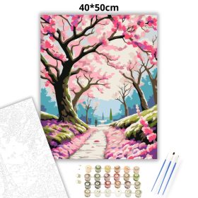 Virágzó szilvafák - számfestő készlet - Számfestő.hu - 40×50cm - Keret nélkül