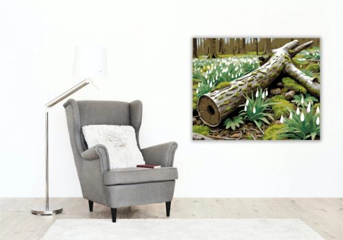 Csendes hóvirágmező - számfestő készlet - Számfestő.hu - 50×60cm - Keret nélkül