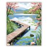 Csendes tóparti stég - számfestő készlet - Számfestő.hu - 60×70cm - Keret nélkül