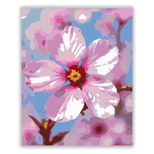 Cseresznyevirág ragyogása - számfestő készlet - Számfestő.hu - 40×50cm - Keret nélkül