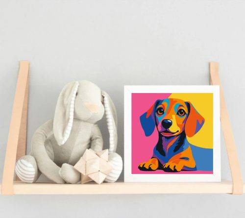 Színes kistacskó - gyerek számfestő készlet - Számfestő.hu - 30×30cm - Keret nélkül