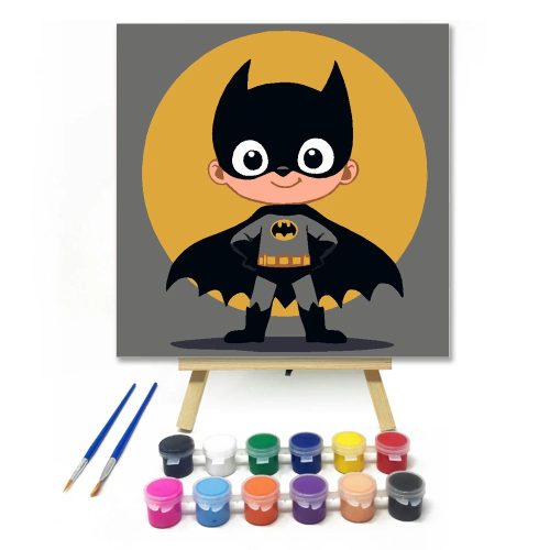 A város hőse - gyerek számfestő készlet - Számfestő.hu - 20×20cm - Keretre feszítve