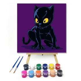 Szuperhős párduc - gyerek számfestő készlet - Számfestő.hu - 20×20cm - Keret nélkül