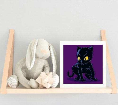 Szuperhős párduc - gyerek számfestő készlet - Számfestő.hu - 50×50cm - Keret nélkül