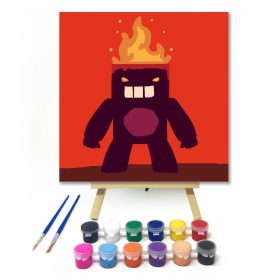 Láva szörny - gyerek számfestő készlet - Számfestő.hu - 20×20cm - Keret nélkül