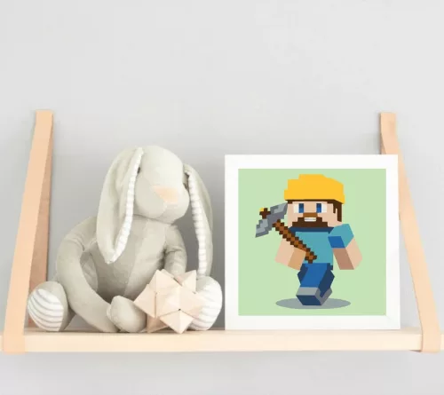 Bátor bányász - gyerek számfestő készlet - Számfestő.hu - 20×20cm - Keret nélkül