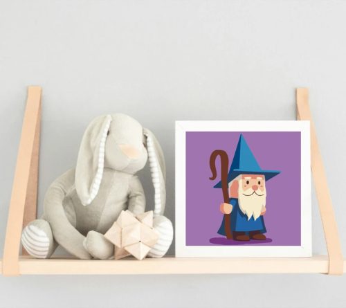 Bölcs varázsló - gyerek számfestő készlet - Számfestő.hu - 20×20cm - Keret nélkül