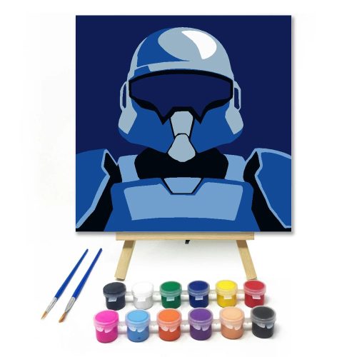 Bátor űrhős sisakja - gyerek számfestő készlet - Számfestő.hu - 20×20cm - Keret nélkül