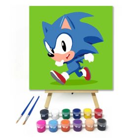 A leggyorsabb süni - gyerek számfestő készlet - Számfestő.hu - 20×20cm - Keret nélkül