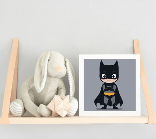 Bátor éjjeli hős mosolya - gyerek számfestő készlet - Számfestő.hu - 40×40cm - Keret nélkül