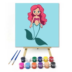 Sellőlány uszonya - gyerek számfestő készlet - Számfestő.hu - 20×20cm - Keret nélkül