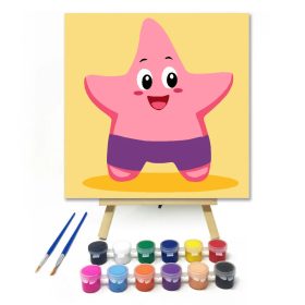 Mosolygós tengeri csillag - gyerek számfestő készlet - Számfestő.hu - 20×20cm - Keret nélkül