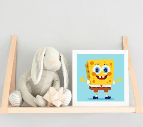 Játékos szivacsfigura - gyerek számfestő készlet - Számfestő.hu - 20×20cm - Keretre feszítve