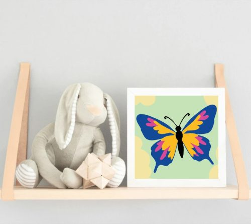 Popmás pillangó - gyerek számfestő készlet - Számfestő.hu - 50×50cm - Keret nélkül