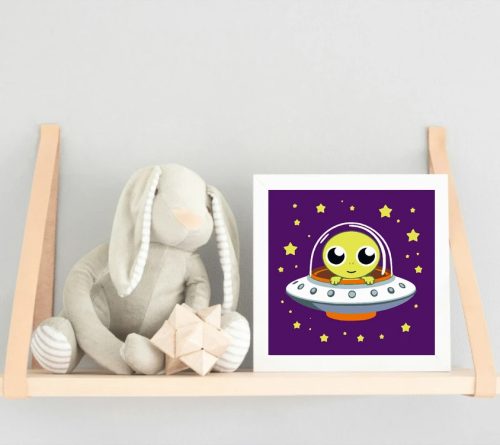 Kíváncsi kis idegen - gyerek számfestő készlet - Számfestő.hu - 20×20cm - Keret nélkül