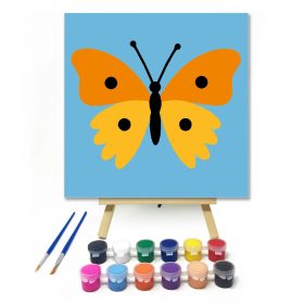 Sárgás pillangó - gyerek számfestő készlet - Számfestő.hu - 20×20cm - Keret nélkül