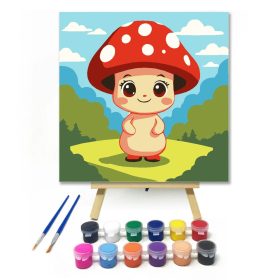 Mosolygós gombamanó - gyerek számfestő készlet - Számfestő.hu - 20×20cm - Keret nélkül