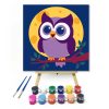 Mosolygós bagoly a holdfényben - gyerek számfestő készlet - Számfestő.hu - 30×30cm - Keret nélkül