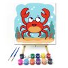 Játékos rák buborékai - gyerek számfestő készlet - Számfestő.hu - 50×50cm - Keretre feszítve