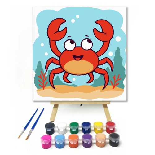 Játékos rák buborékai - gyerek számfestő készlet - Számfestő.hu - 40×40cm - Keret nélkül