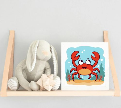 Játékos rák buborékai - gyerek számfestő készlet - Számfestő.hu - 40×40cm - Keret nélkül