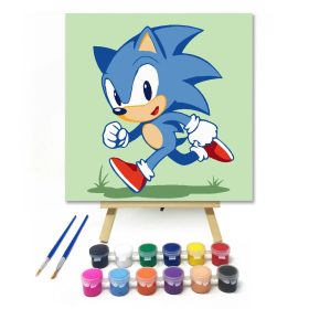 Fürge sünike - gyerek számfestő készlet - Számfestő.hu - 20×20cm - Keret nélkül