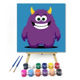 Huncut szörnyecske mosolya - gyerek számfestő készlet - Számfestő.hu - 20×20cm - Keret nélkül