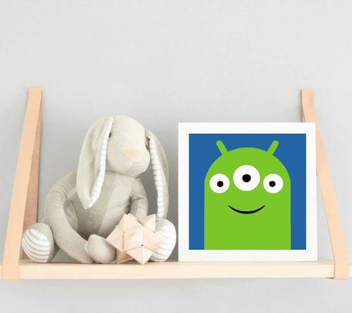 Három szemű szörnyike - gyerek számfestő készlet - Számfestő.hu - 40×40cm - Keret nélkül