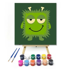 Álmos szörnyecske mosolya - gyerek számfestő készlet - Számfestő.hu - 20×20cm - Keret nélkül