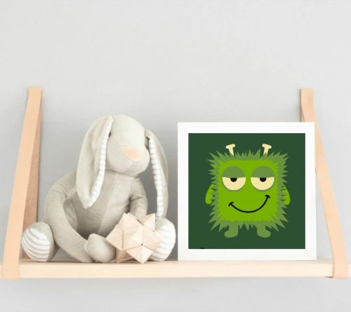 Álmos szörnyecske mosolya - gyerek számfestő készlet - Számfestő.hu - 30×30cm - Keret nélkül