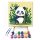 Békés pandamaci bambusszal - gyerek számfestő készlet - Számfestő.hu - 20×20cm - Keretre feszítve