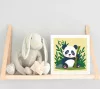 Békés pandamaci bambusszal - gyerek számfestő készlet - Számfestő.hu - 20×20cm - Keret nélkül