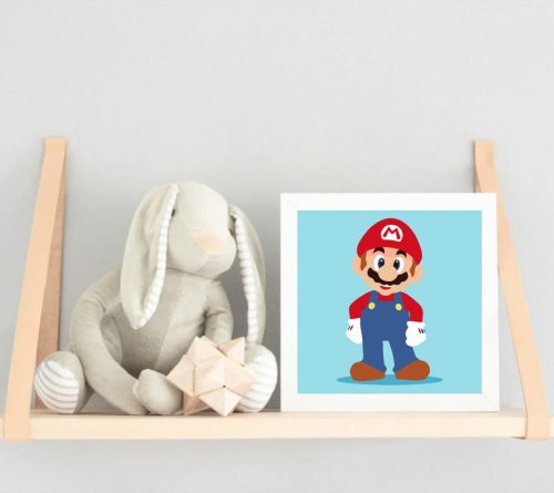 Bajuszos szerelő - gyerek számfestő készlet - Számfestő.hu - 20×20cm - Keretre feszítve