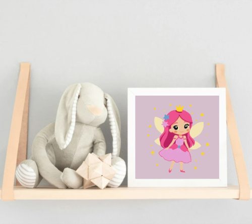 Bájos tündérhercegnő - gyerek számfestő készlet - Számfestő.hu - 20×20cm - Keret nélkül